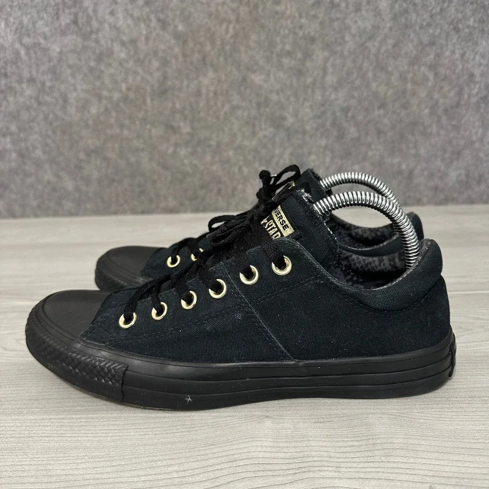 Converse Chuck Taylor Madison Low Womens 9 Black Gold Eyelets Sneakers - Picture 5 of 10